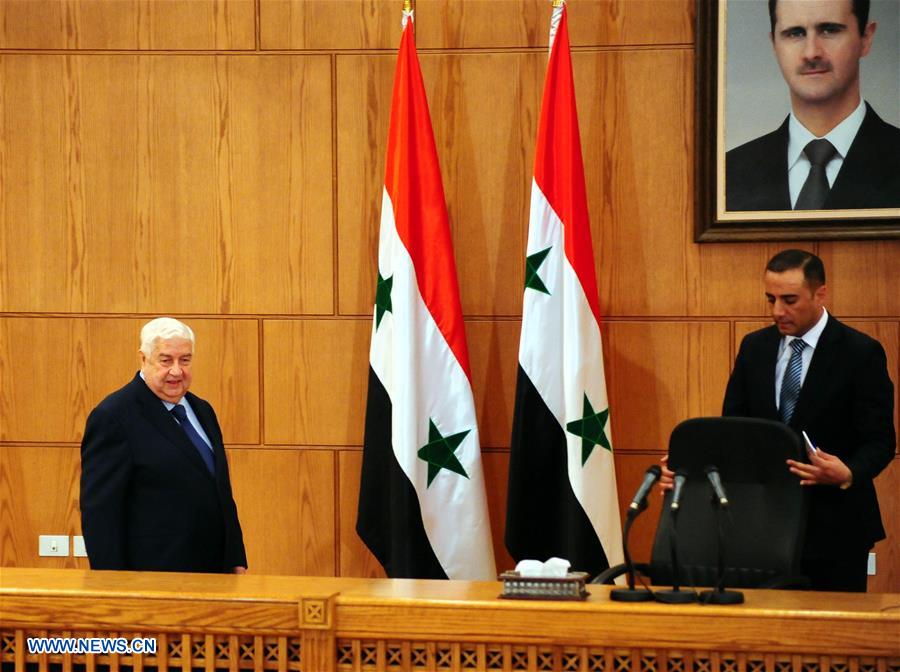 SYRIA-DAMASCUS-FM-PRESS CONFERENCE