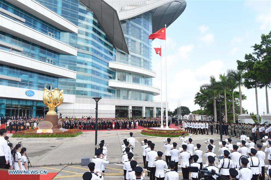 CHINA-HONG KONG-ANNIVERSARY-FLAG-RAISING CEREMONY (CN)