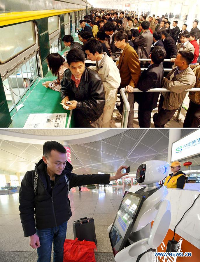 Xinhua Headlines: Moving China: The Spring Festival train journey now and then