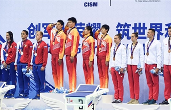 China win mixed 4&times;100m freestyle relay gold at Military World Games