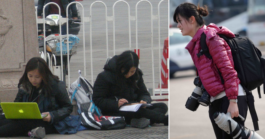 兩會(huì)采訪中的&ldquo;女漢子&rdquo;