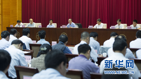 7月16日，中共中央政治局常委、中央紀委書記、中央巡視工作領導小組組長王岐山在北京出席2014年中央第二輪巡視工作動員部署會并講話。新華社記者黃敬文 攝 