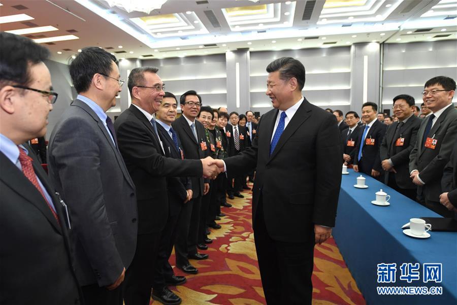 (兩會)(1)習近平看望參加政協(xié)會議的民盟致公黨無黨派人士僑聯(lián)界委員