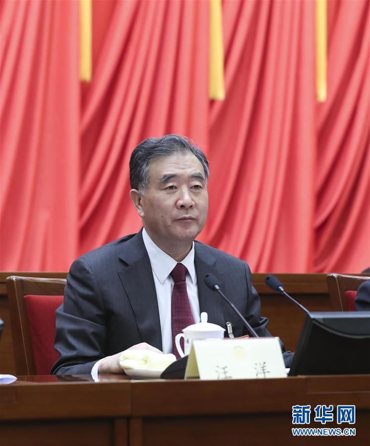 (兩會)(2)全國政協(xié)十三屆一次會議主席團舉行第二次會議 汪洋主持