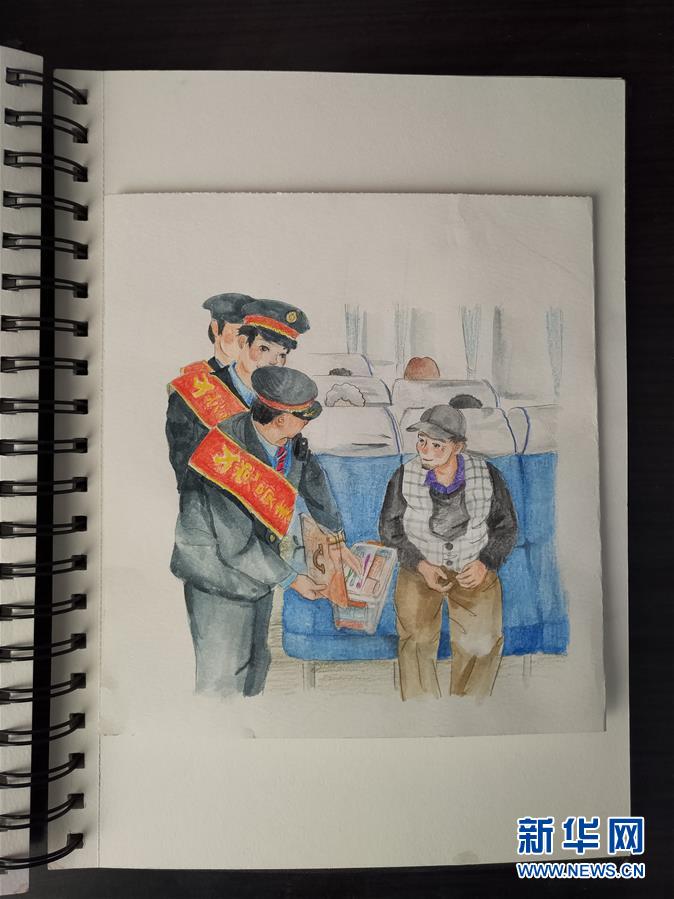 (新春走基層·圖文互動(dòng))(2)插畫里的春運(yùn)故事