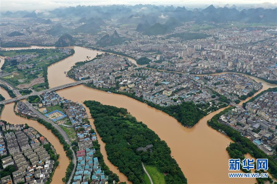 （環(huán)境）（2）廣西桂林：暴雨致漓江水位超警戒線