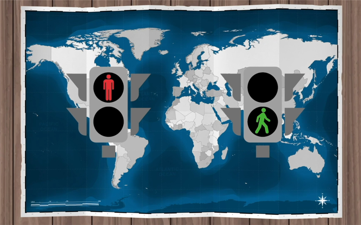 聯(lián)合國(guó)確定了紅燈停、綠燈行的規(guī)則