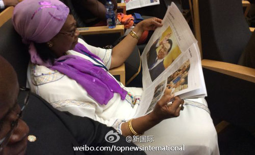 李克強即將在非盟總部發(fā)表演講，請柬&ldquo;一柬難求&rdquo;。圖片來源：&ldquo;新國際&rdquo;微博。