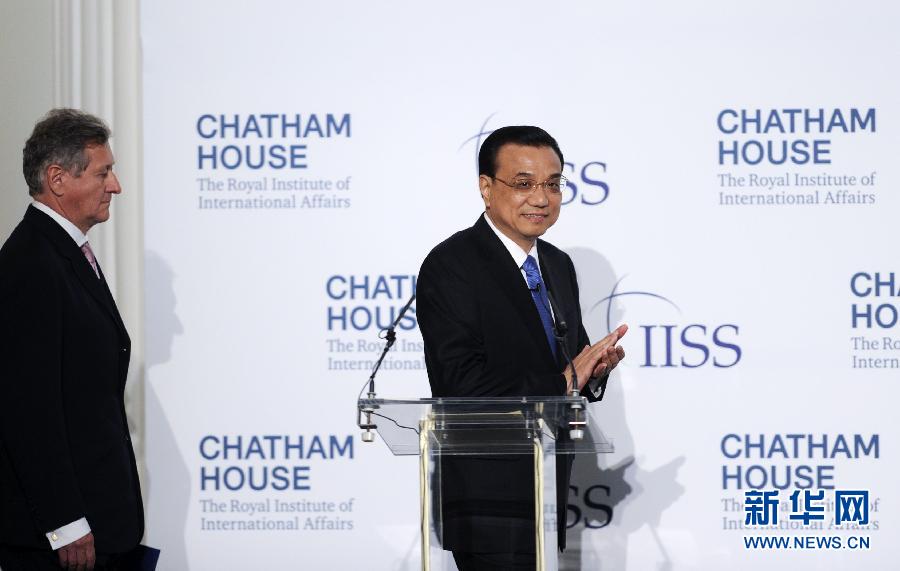 6月18日，國務院總理李克強在倫敦金融城市長官邸面向英國皇家國際問題研究所和國際戰(zhàn)略研究所兩大智庫發(fā)表題為《共建包容發(fā)展的美好世界》的演講。新華社記者 張鐸 攝