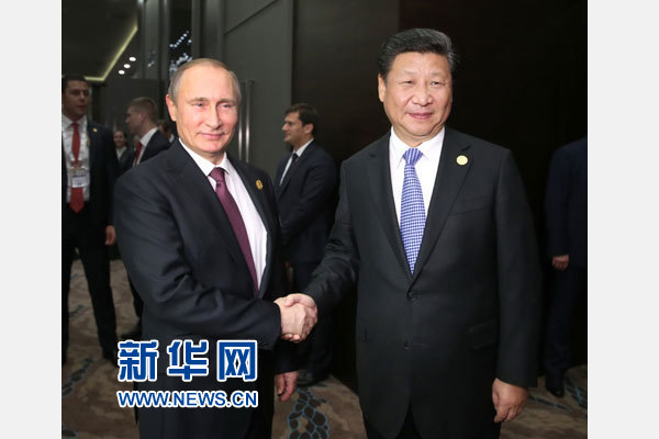 11月15日，國家主席習近平在土耳其安塔利亞會見俄羅斯總統(tǒng)普京。 新華社記者馬占成攝