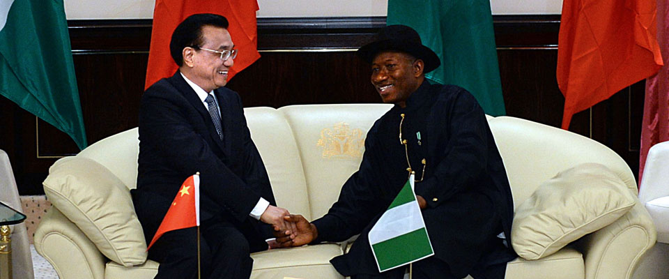 李克強(qiáng)同尼日利亞總統(tǒng)喬納森舉行會談